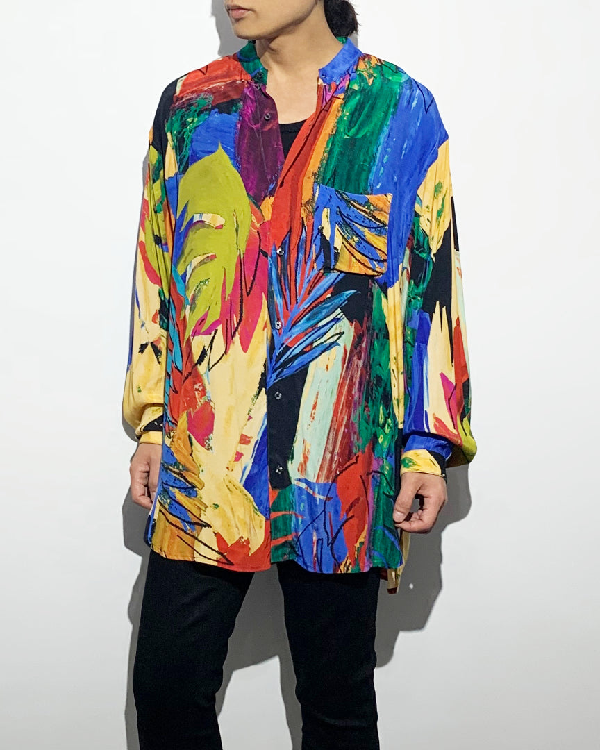 ys Yuji SUGENO / AMARA Multi Print Over Collarless Shirt