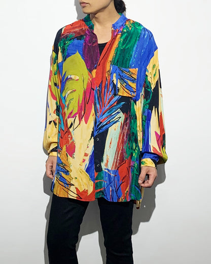 ys Yuji SUGENO / AMARA Multi Print Over Collarless Shirt
