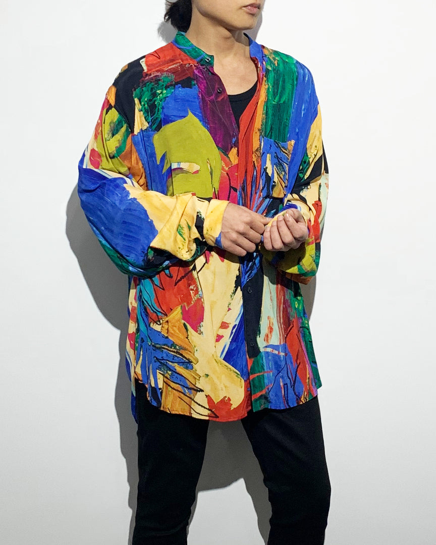 ys Yuji SUGENO / AMARA Multi Print Over Collarless Shirt