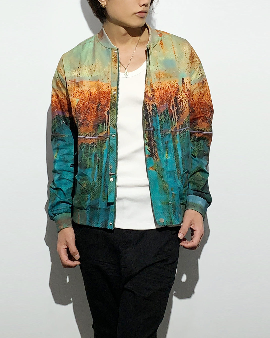 HARRISON WONG / Rust Pattern Print Bomber Jacket