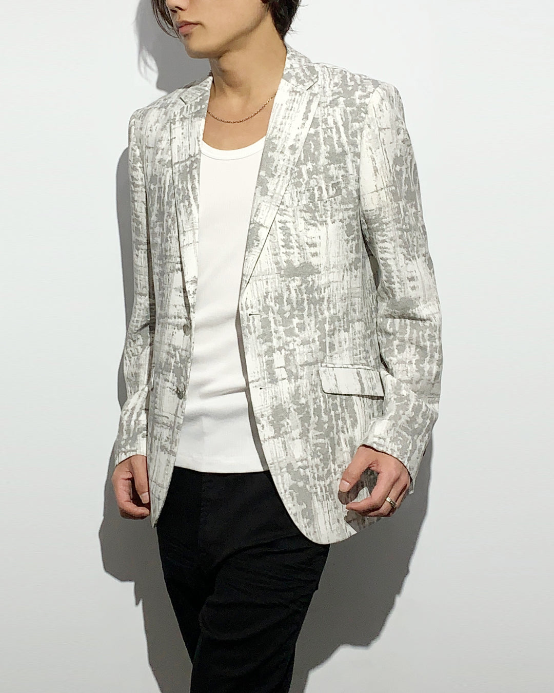 HARRISON WONG / Blurred Check Print Blazer