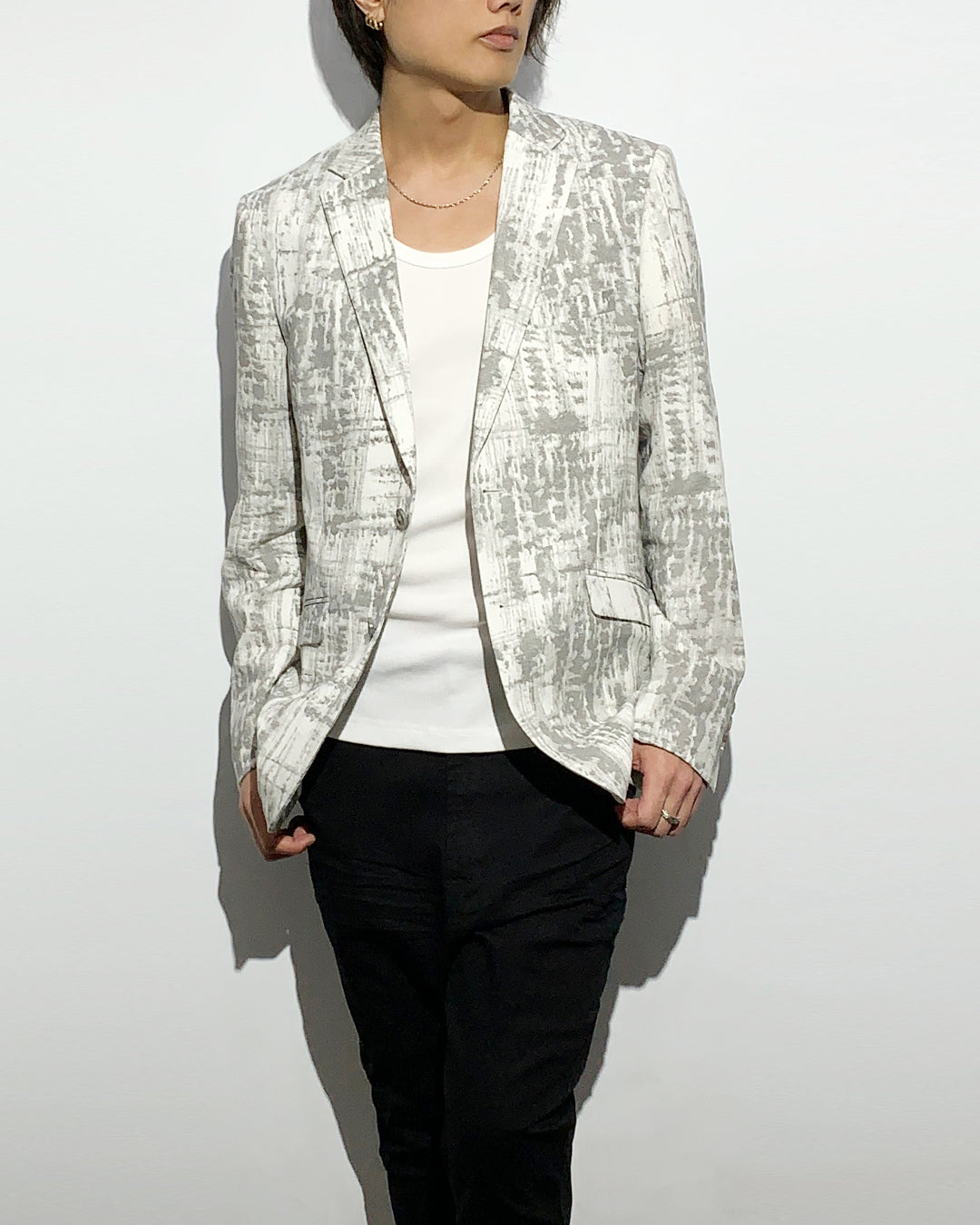 HARRISON WONG / Blurred Check Print Blazer