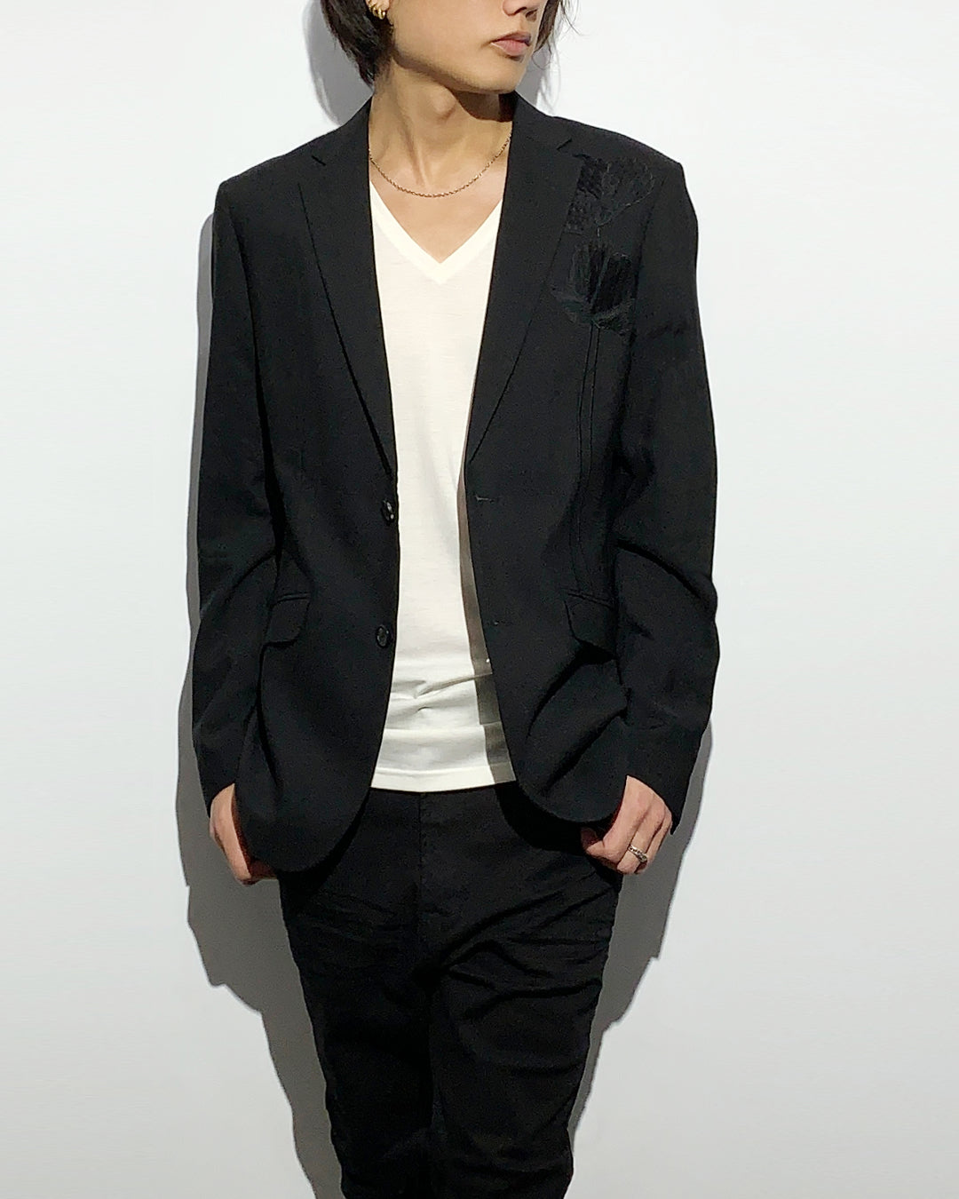 HARRISON WONG / Blazer With Embroidered Flowers