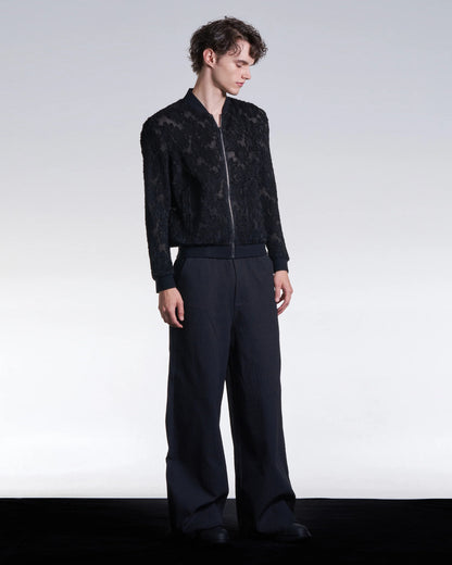 HARRISON WONG / Burnt Out Flower Pattern Pleated Jacket