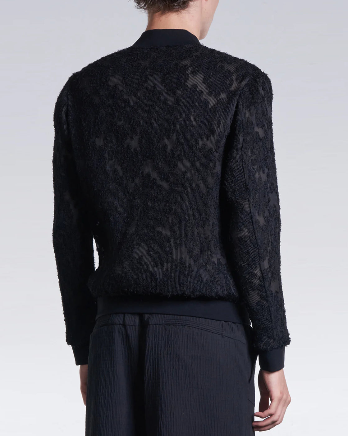 HARRISON WONG / Burnt Out Flower Pattern Pleated Jacket
