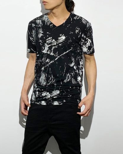 gène par YUKIO MISHIBA / Back to Zero Vneck Tee - Black