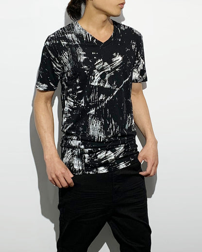 gène par YUKIO MISHIBA / Back to Zero Vneck Tee - Black
