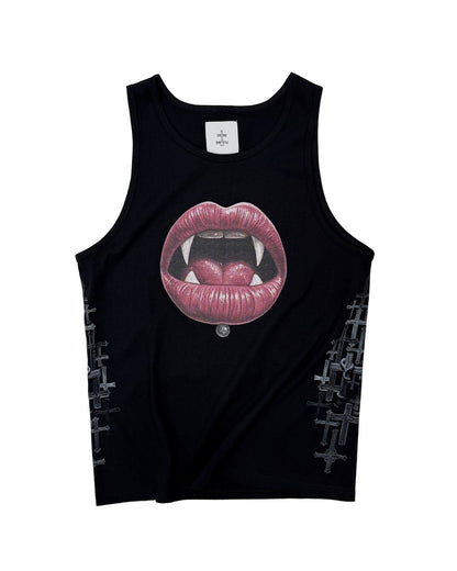 Bennu PLUS / Printed Tanktop - Love RED - BLACK