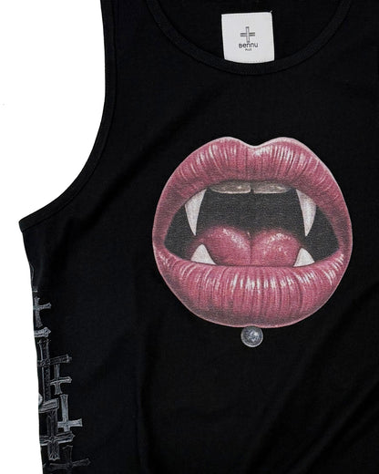 Bennu PLUS / Printed Tanktop - Love RED - BLACK