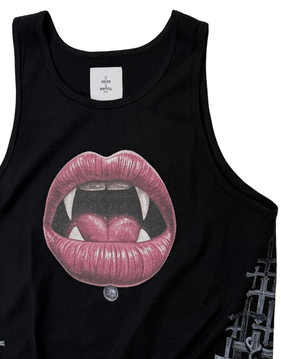 Bennu PLUS / Printed Tanktop - Love RED - BLACK
