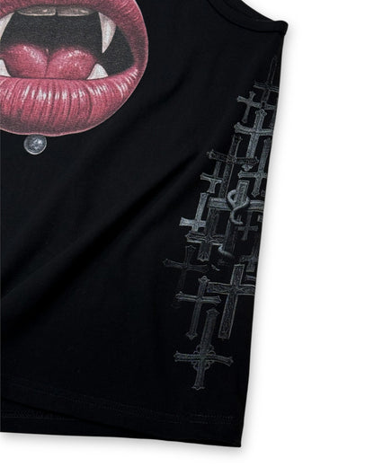 Bennu PLUS / Printed Tanktop - Love RED - BLACK