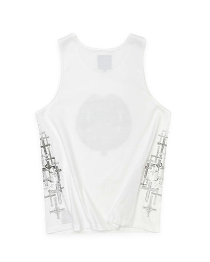Bennu PLUS / Printed Tanktop - Love RED - WHITE