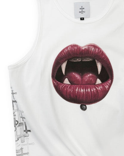 Bennu PLUS / Printed Tanktop - Love RED - WHITE
