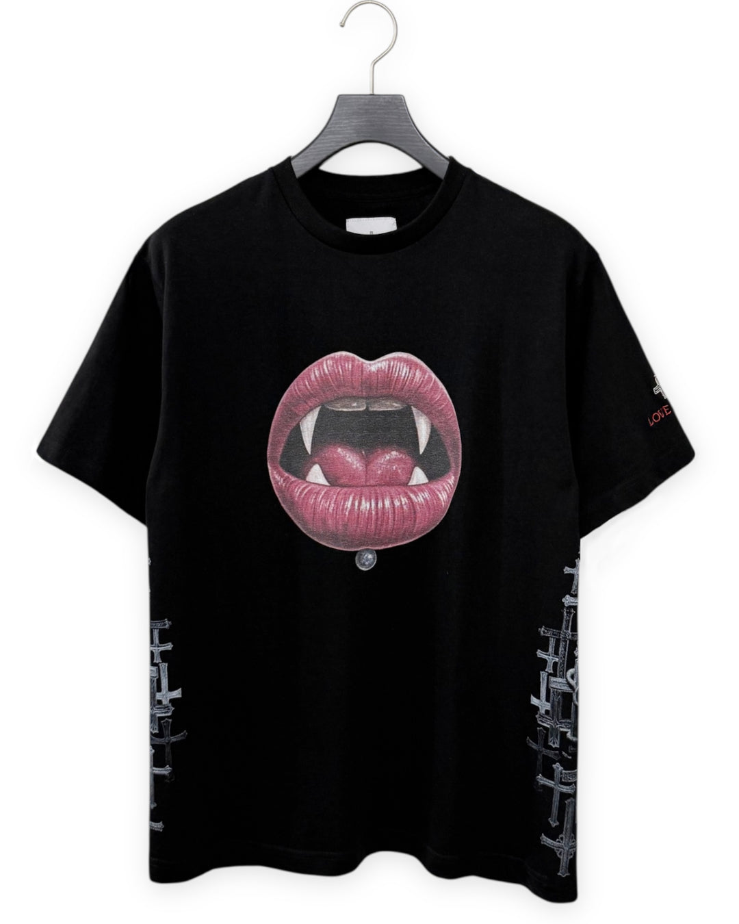 Bennu PLUS / Printed Regular Fit Tee - Love RED - BLACK