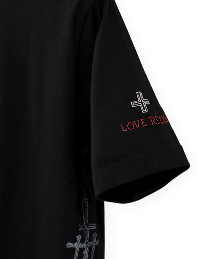 Bennu PLUS / Printed Regular Fit Tee - Love RED - BLACK