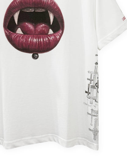 Bennu PLUS / Printed Regular Fit Tee - Love RED - WHITE