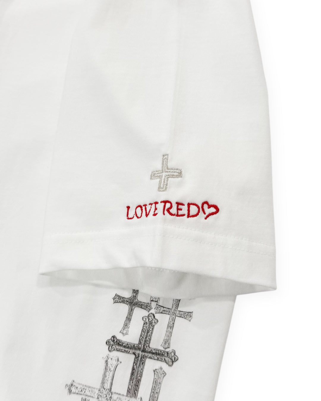 Bennu PLUS / Printed Regular Fit Tee - Love RED - WHITE