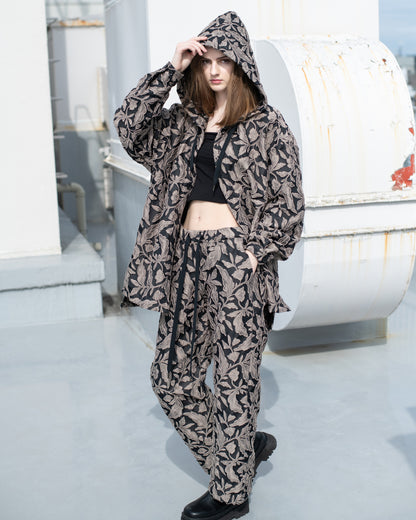Bennu / 3D Flower Jacquard Hooded Shirts