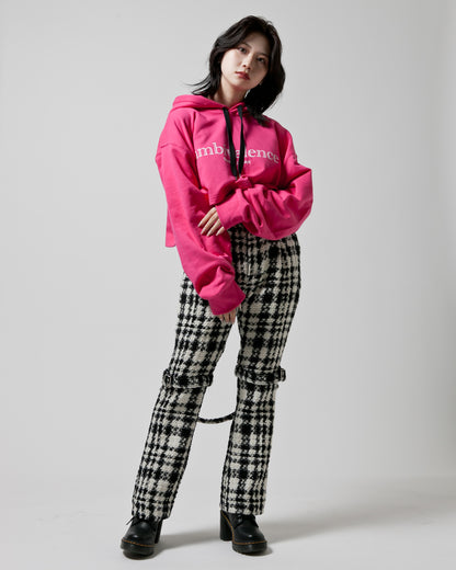 Bennu / Wooly Tweed Boot-Cut Bondage Trousers - WHITE