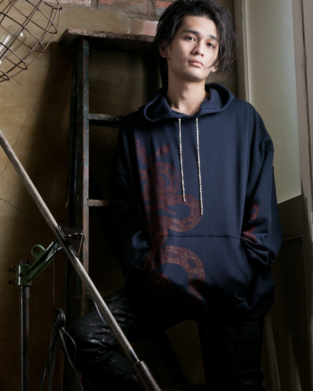 Bennu × TT / Snake Printed Chain Hoodie