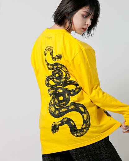 Bennu × TT / Snake Printed Long Sleeve Tee - YELLOW