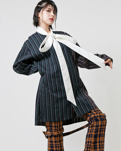 Bennu / Multi-Collar Stripe Long Shirts