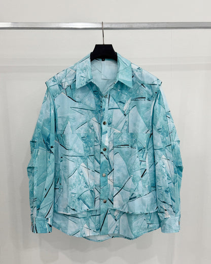 HARRISON WONG / Shirt Jacket With Glass Digital Print