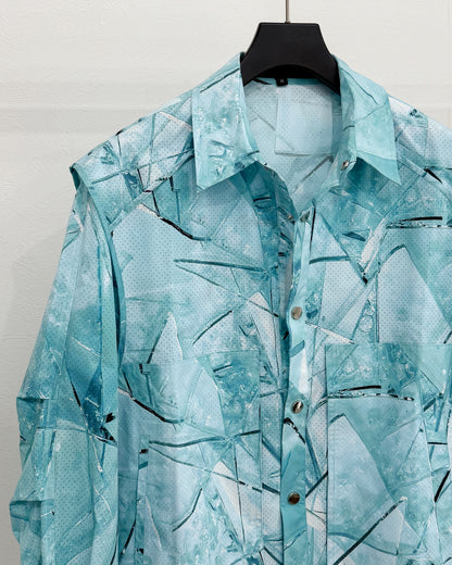 HARRISON WONG / Shirt Jacket With Glass Digital Print