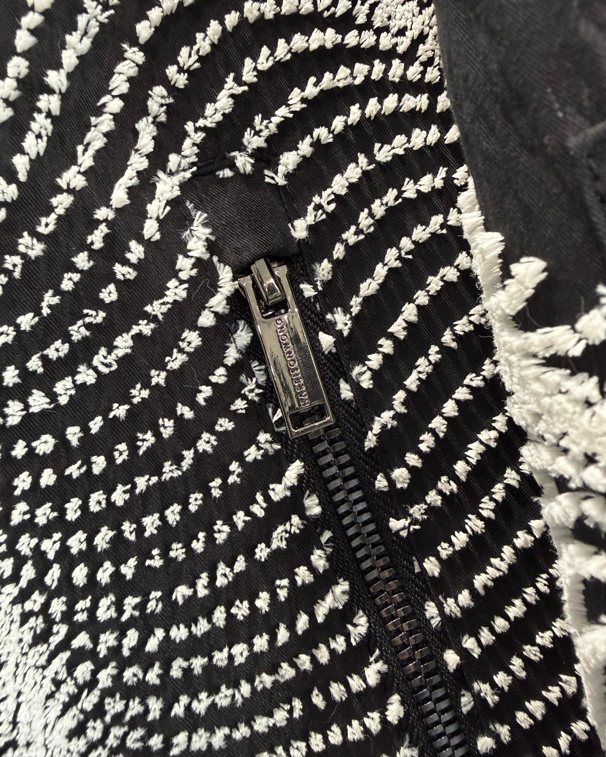 HARRISON WONG / Bomber Jacket With Wavy Dots Lines Embroidery