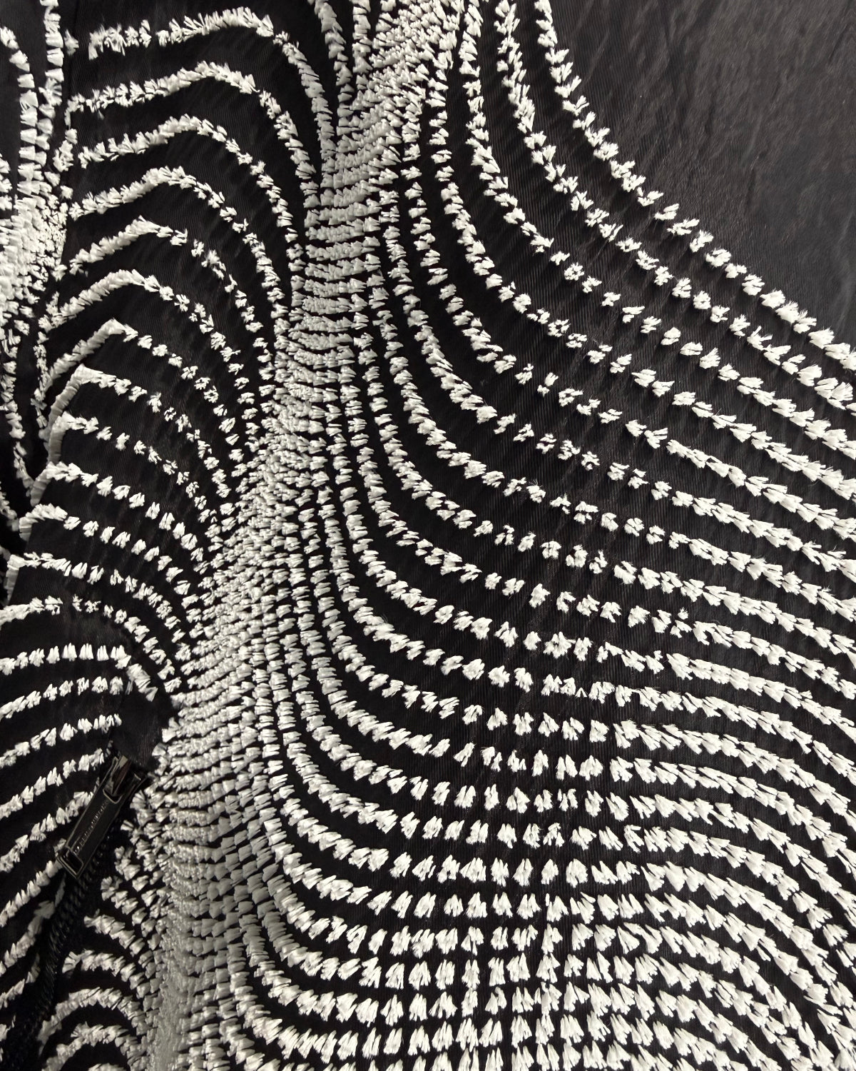 HARRISON WONG / Bomber Jacket With Wavy Dots Lines Embroidery