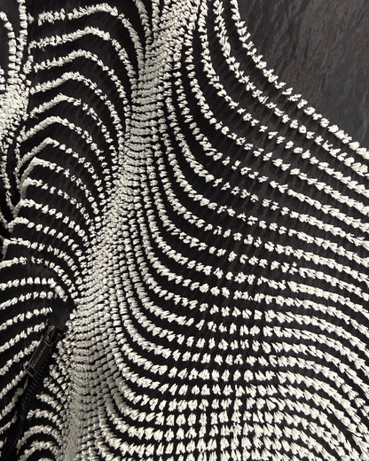 HARRISON WONG / Bomber Jacket With Wavy Dots Lines Embroidery