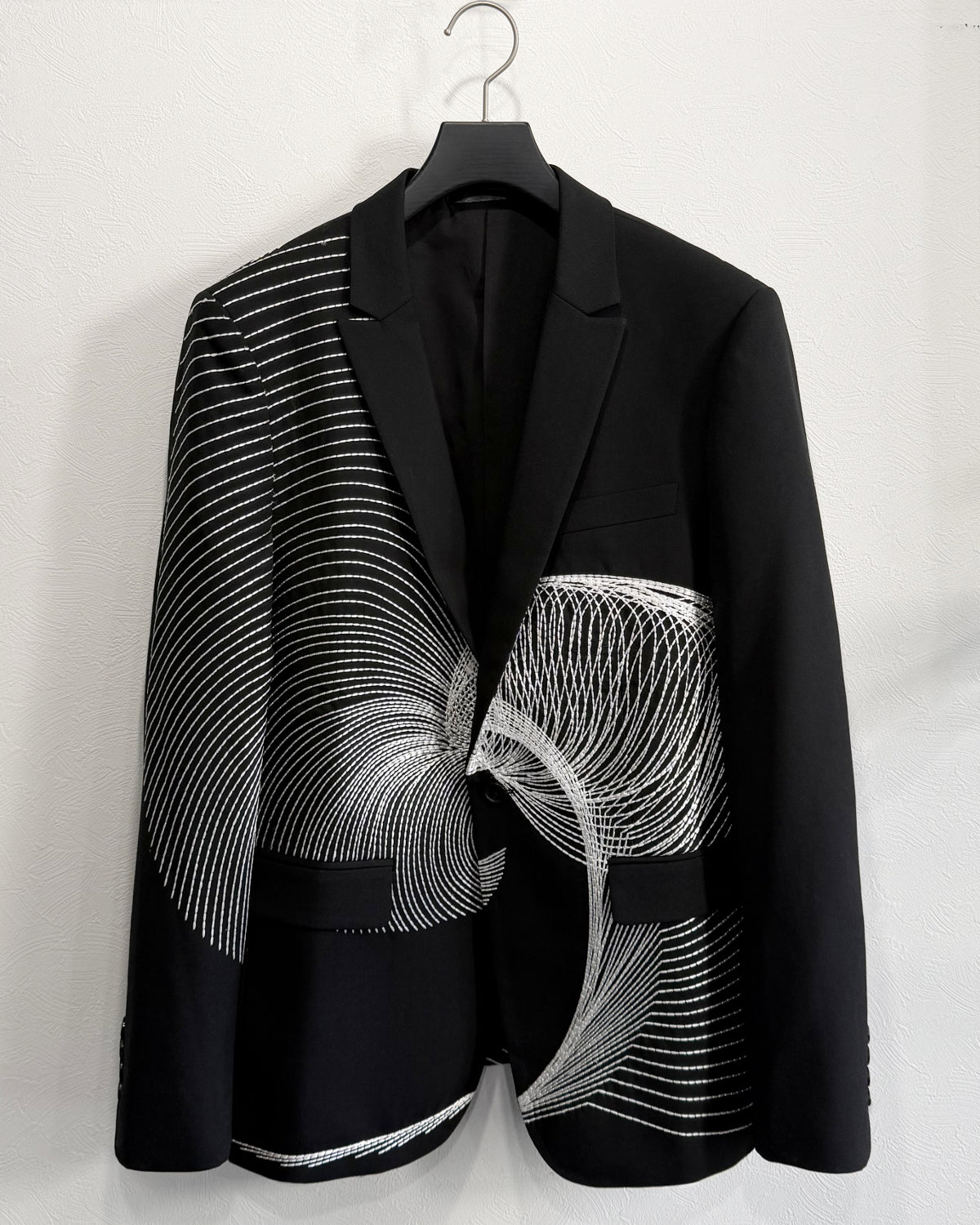 HARRISON WONG / Wool Blazer With Twisted Wavy Lines Embroidery